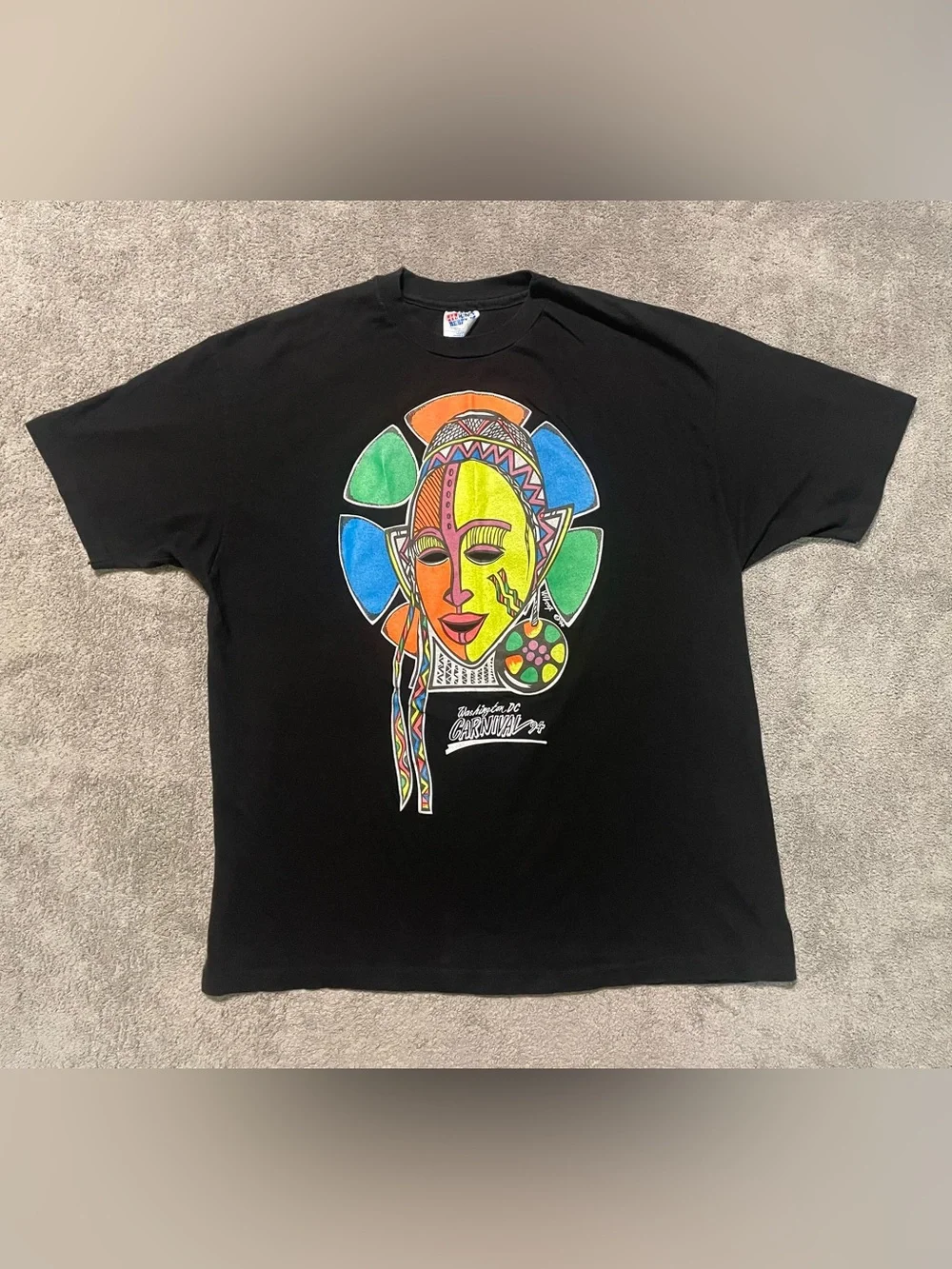 Vintage 1994 Washington DC Carnival T Shirt XL Single Stitch USA Wilcox Art Tee
